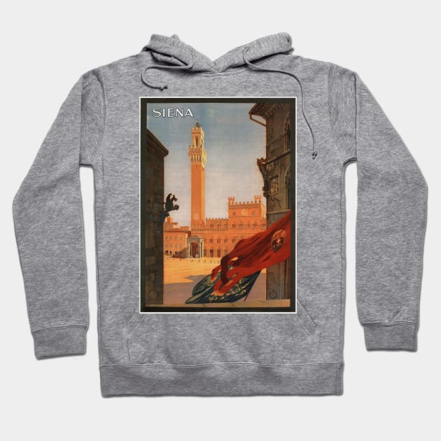 Siena, Italy - Vintage Travel Poster Design Hoodie by Naves